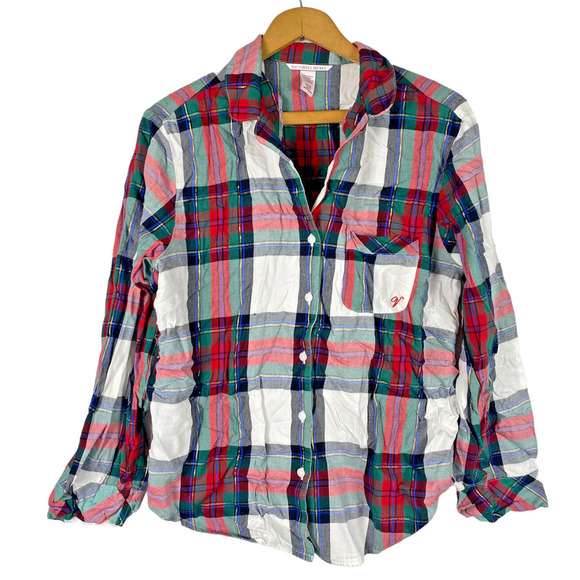 Victorias Secret Plaid Pajamas Set PJs Small Top & Bottoms Womens Christmas - Picture 2 of 8